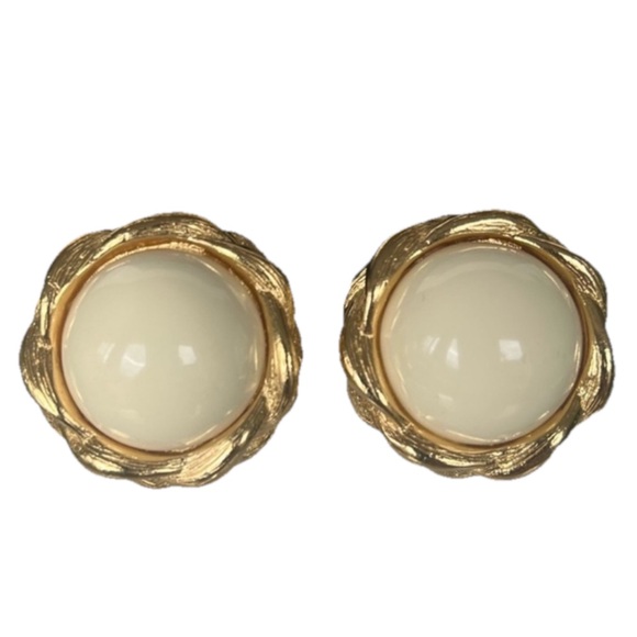 GIVENCHY Vintage Dome Braided Earrings - Picture 1 of 5